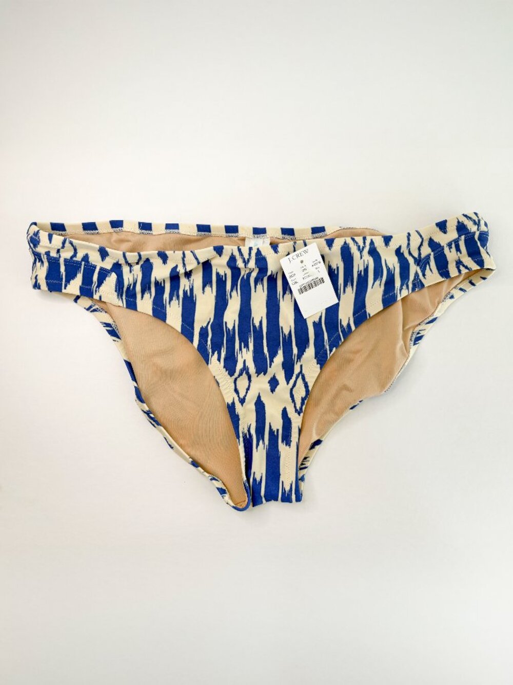 J. Crew ikat blue white bikini bottoms NWT size L